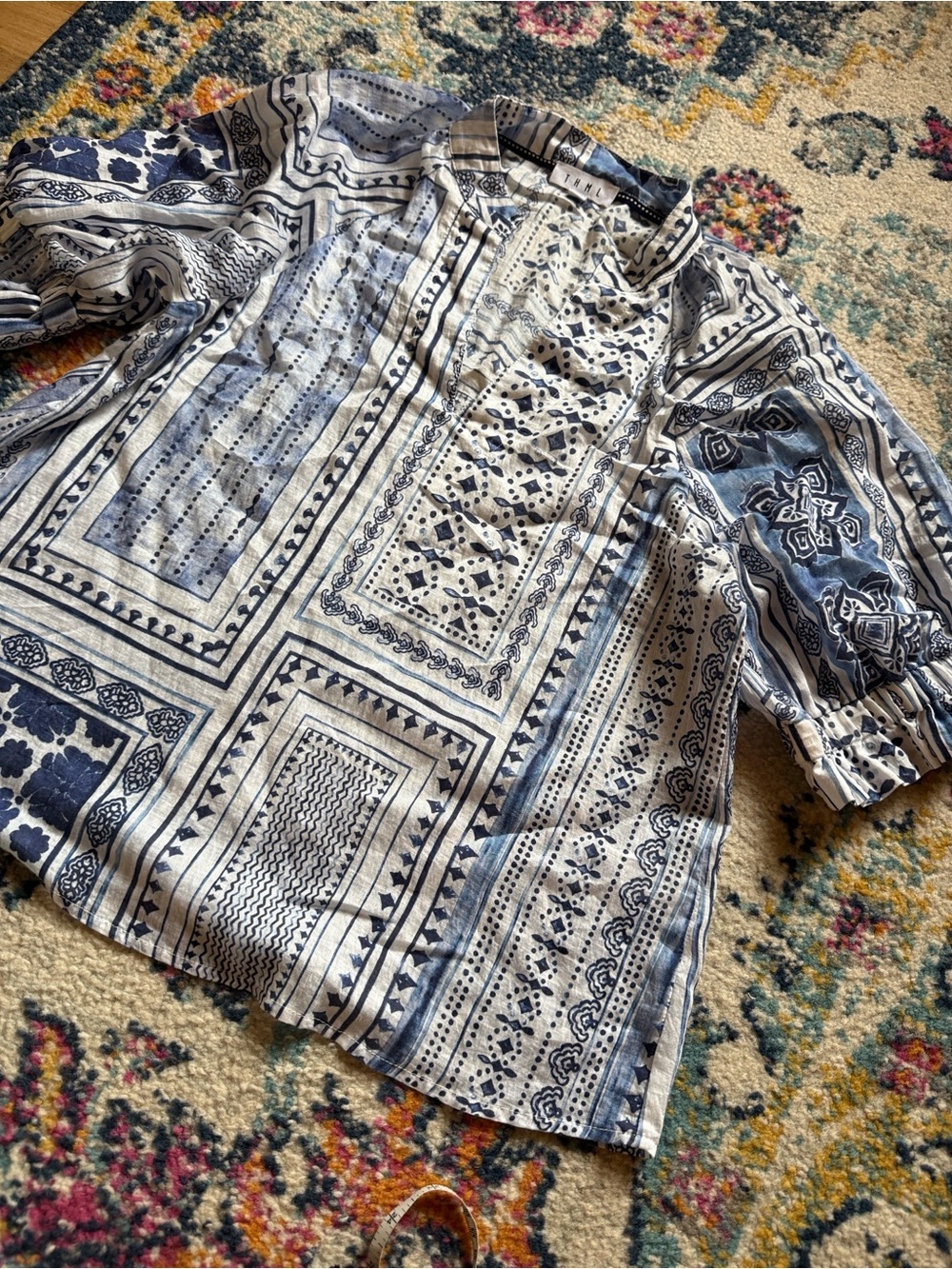 THML Blue & White Patterned very lightweight shirt.